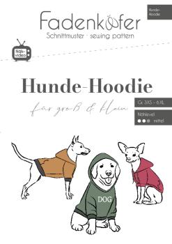 Fadenkäfer Papierschnittmuster Hunde Hoodie (Größen 3XS–6XL)